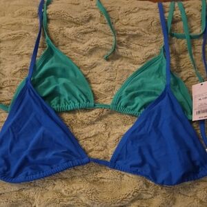 Wild Fable Blue and Green Bikini Tops